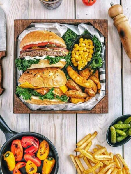 Baked delicious mozzarella chicken Burger pexels rania alhamed